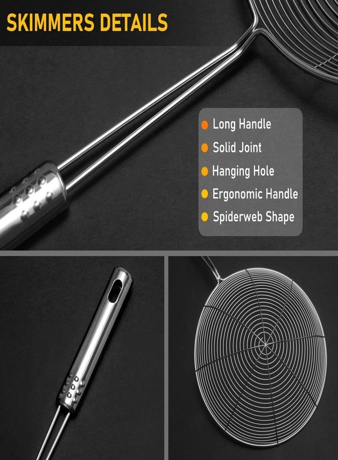Brunchy Puri Jhara Oil Strai-ner Stainless Steel - Skimmer Strainer for Deep Frying, Durable Frying Strai-ner with Ergonomic Handle for Safe and Easy Cooking (Medium) - Image 5
